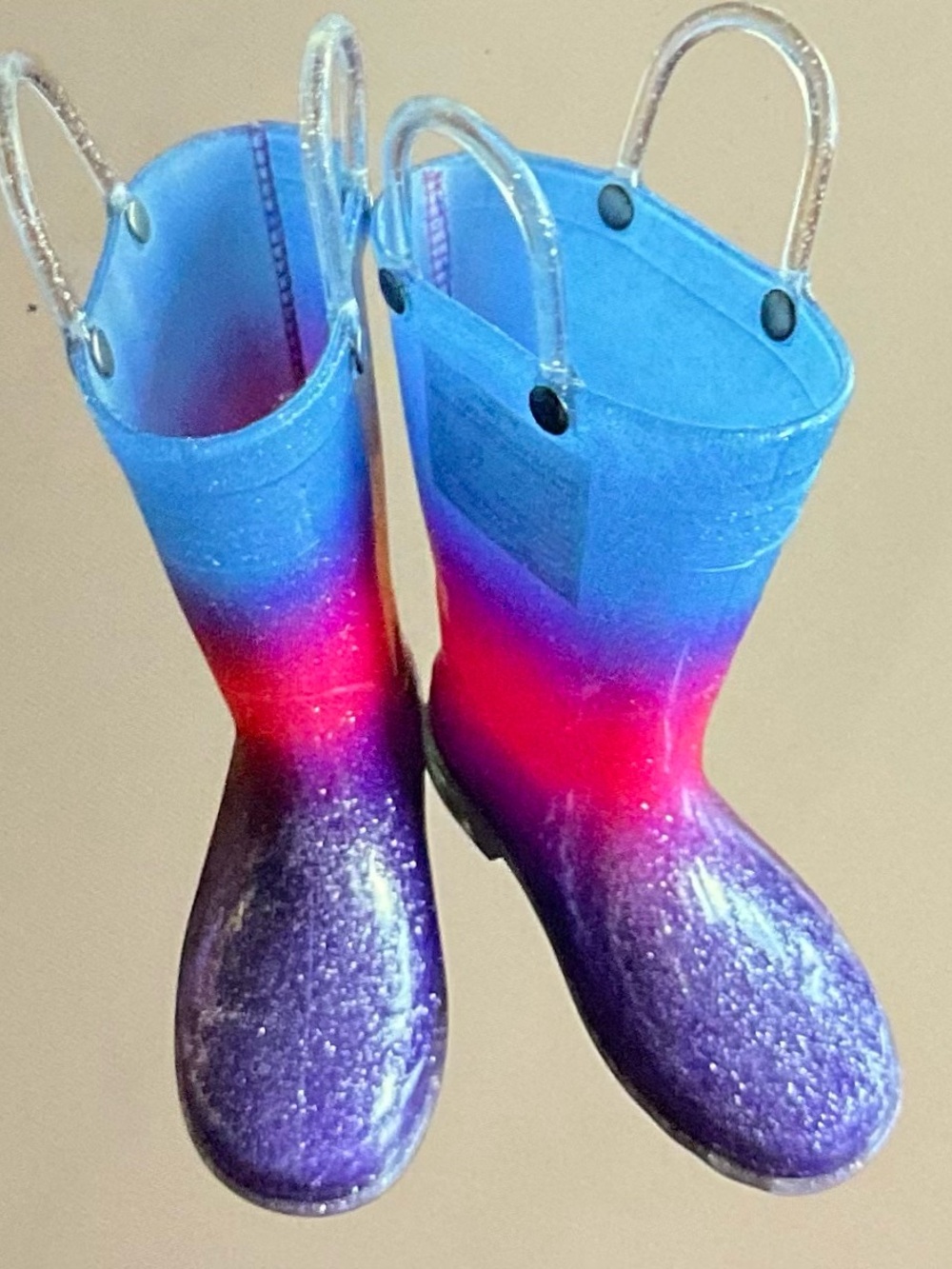 Western Chief Ombre Kids Light Up Rain Boots in Blue Pink Purple